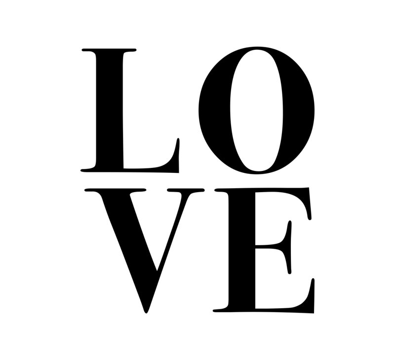 Love - Black & White Shapes Framed Canvas Home Decor