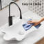 Lavabo vasque de salle de bain en forme de coquille de meuble-lavabo sur comptoir 24 po x 13 po blanc sans Darin