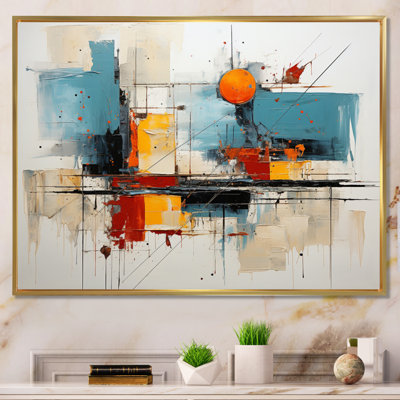 Teal Orange Bold Flow Collage - Dams Large Wall Art
