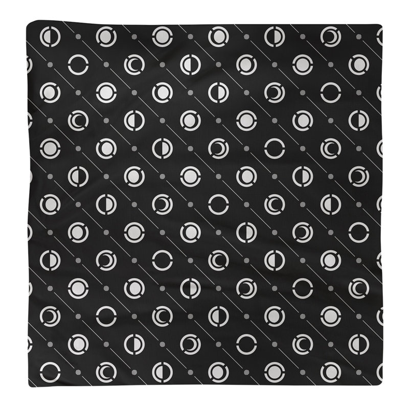Serviette de coton deux couleurs en lune à phases Noira Gothard, H 0,1 po x l 22 po x P 22 po, Noir, Sergé de coton