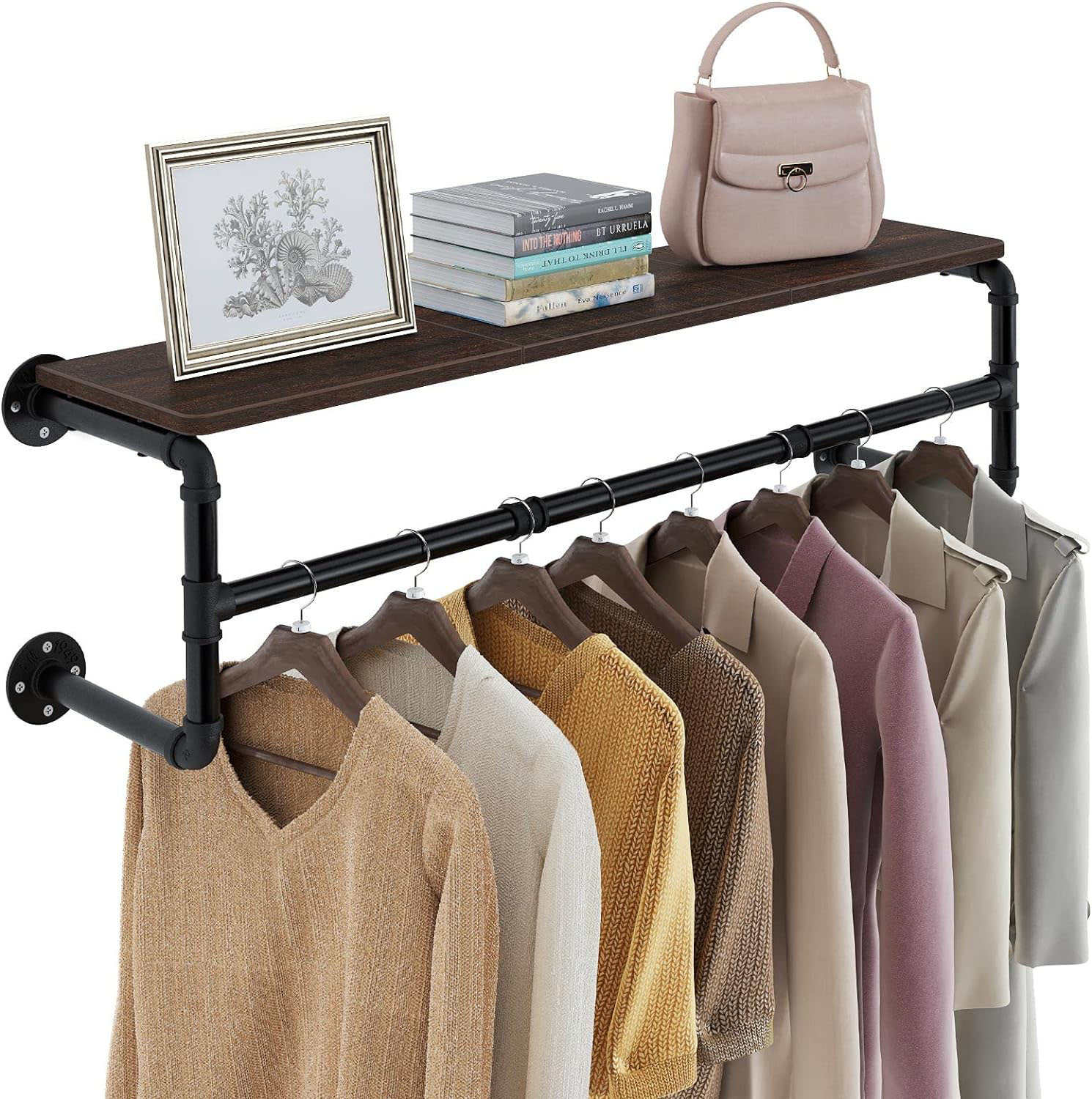 Williston Forge Kahliah 45.5'' Iron Wall Mounted Clothes Rack | Wayfair