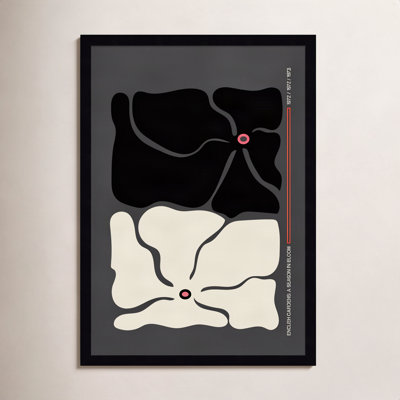 Two by Two Flower Grey Print