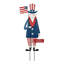 36 po en bois Americana Uncle Sam - Décoration de piquet de jardin / décoration murale 3-en-1