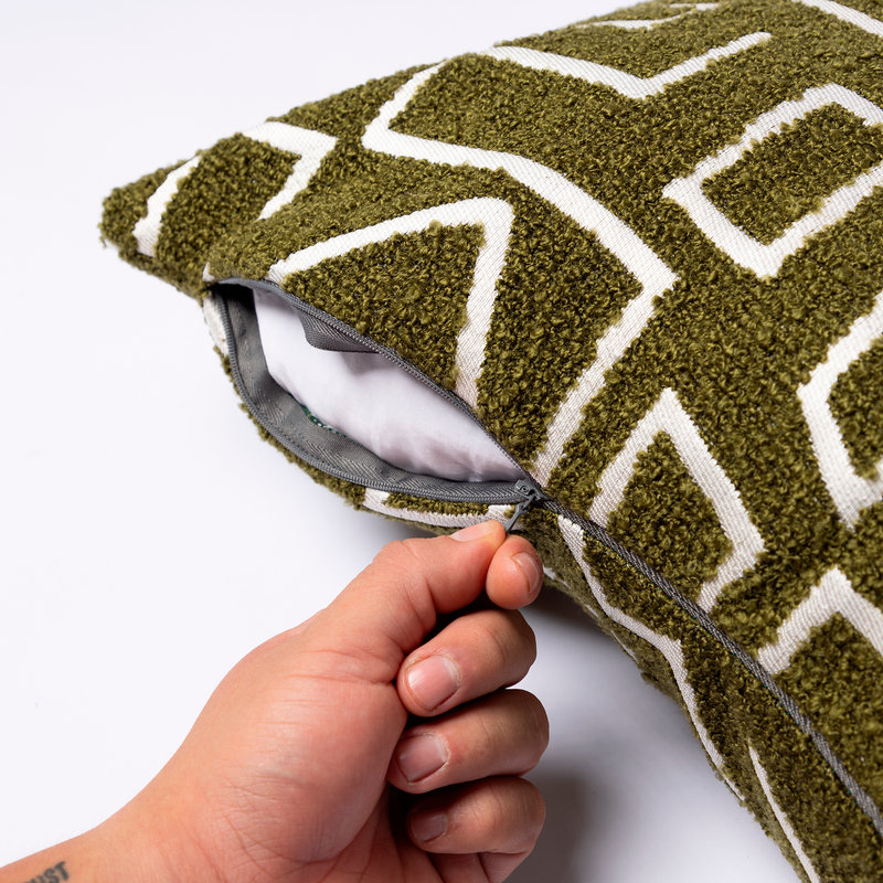  Housse et insert de coussin carré en rayonne / viscose Contempo, Vert abstrait