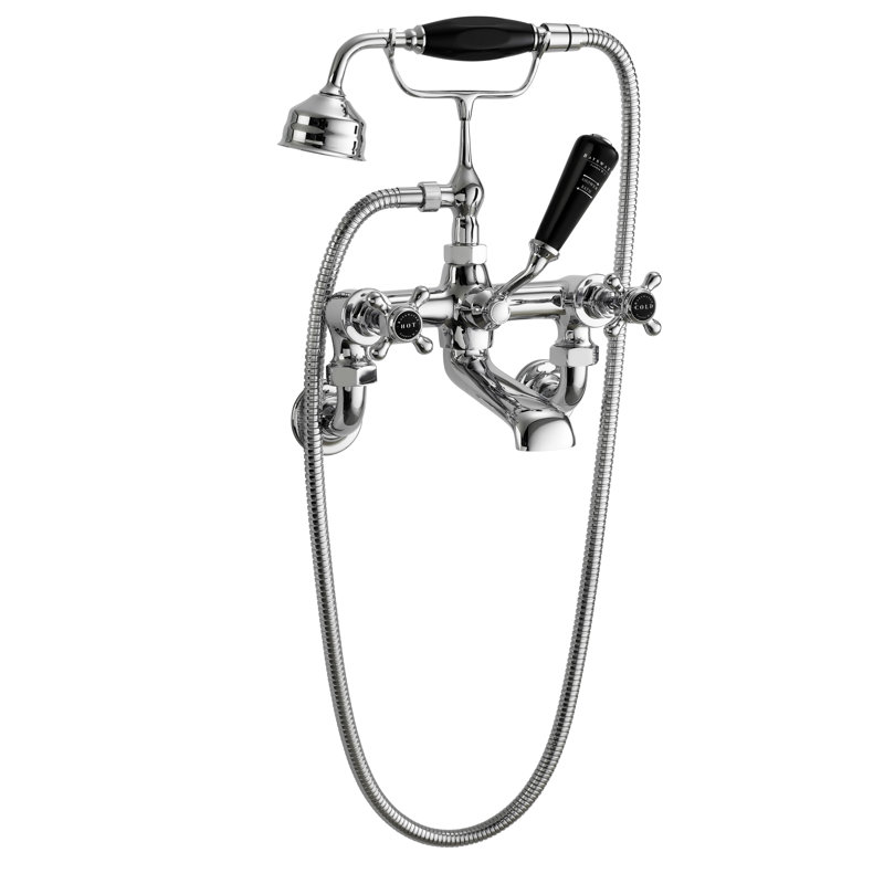 3 Handle Wall Bath Shower Mixer Bath Filler with Diverter
