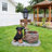 Puppy Dog Solar Planter Outdoor Statue with LED Light, Eco-Friendly and Adorable Garden Decor