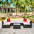 Black Frame/Off White Cushion
