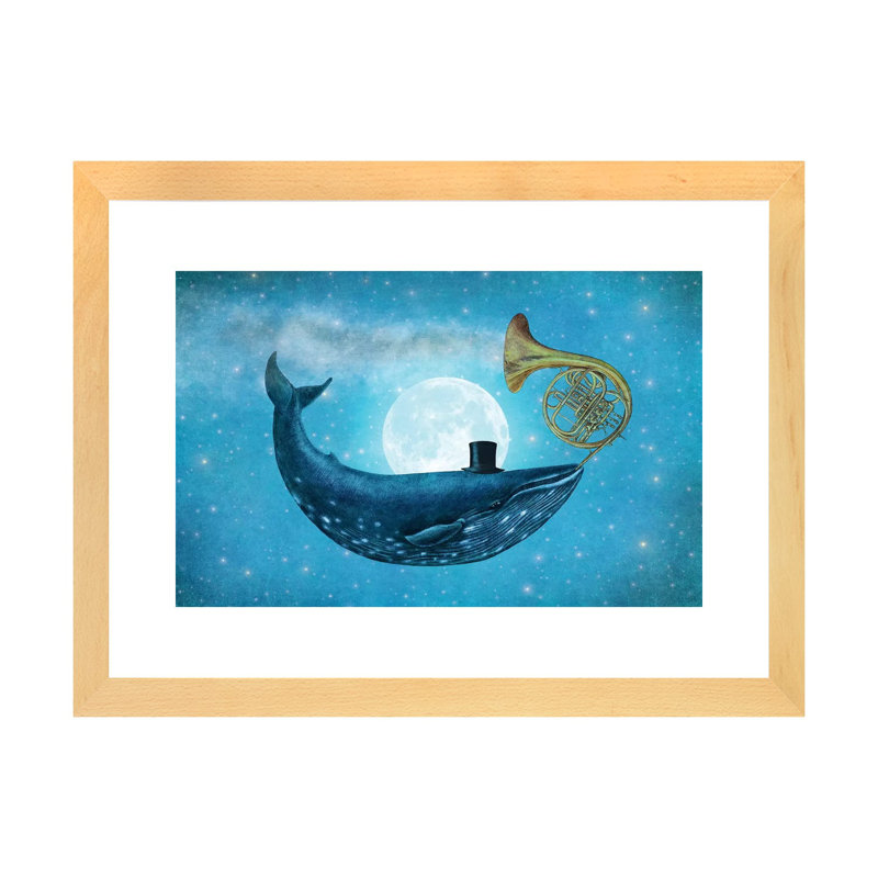 Cloud Cloud II par Terry Fan - impression d'art graphique, Papier avec cadre beige, Blanc, H 16 po x l 24 po x P 1 po