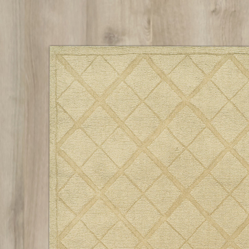 Tapis taupe en laine touffeté à la main Argyle, Tapis de couloir 2 pi 3 po x 8 pi
