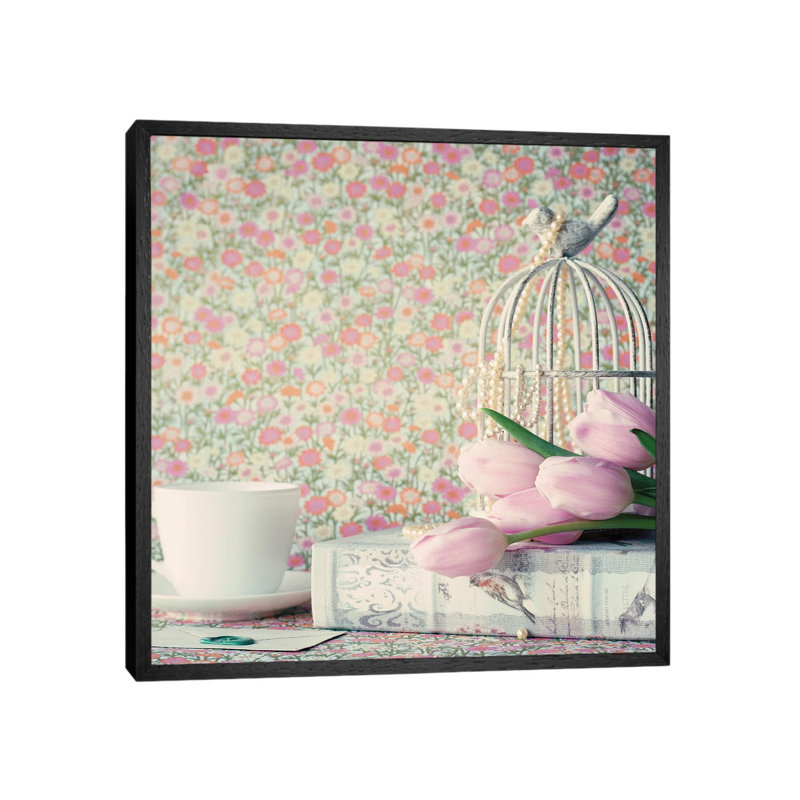A Little Letter For You by Caroline Mint - Print on Canvas, Black Framed, 45.72 cm H x 45.72 cm W