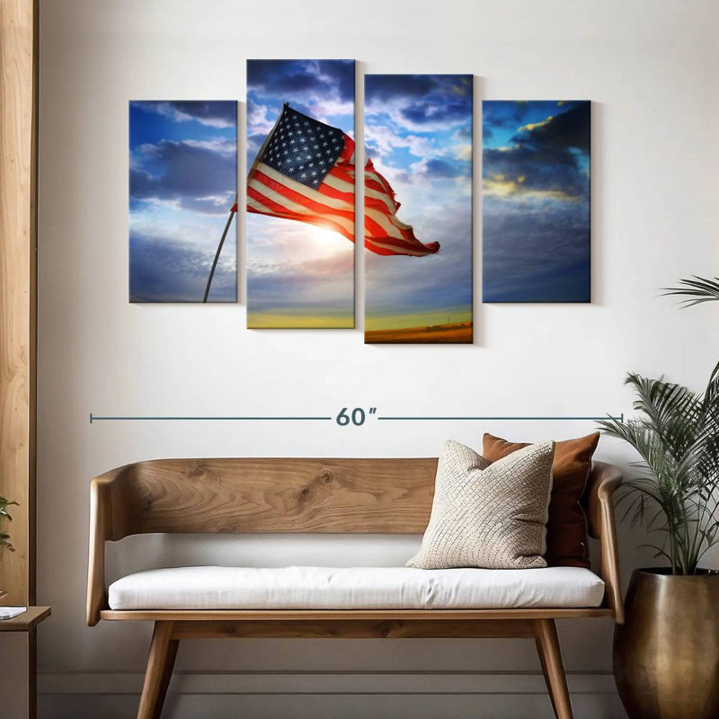 American Flag Glory, H 32 po x l 52 po