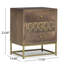 Élégante table de chevet contemporaine avec table à tiroirs en bois de manguier et or