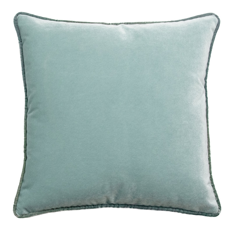 Velvet Pillow Cover & Insert, Basil, Square 20"