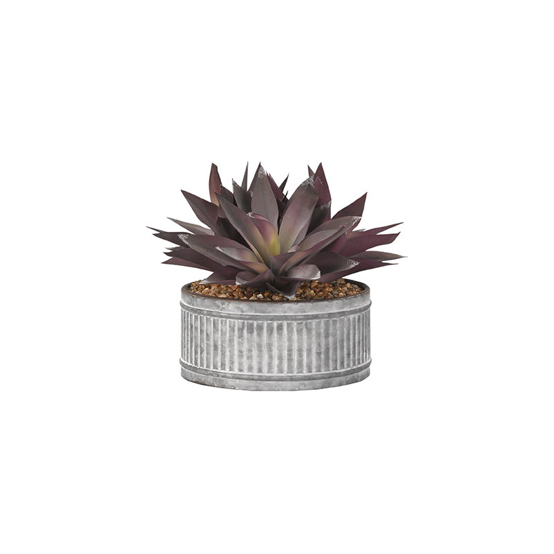Faux Aloe Plant in Metal Planter