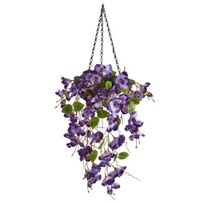 2PCS Artificial Fake Hanging Hibiscus Flowers Plants For Outdoor Spring Summer Decoration, Faux Silk Hibiscus Flowers UV Resistant Realistic For Front Door Home Porch Balcony Patio Yard Holiday Decorations(Without Basket)