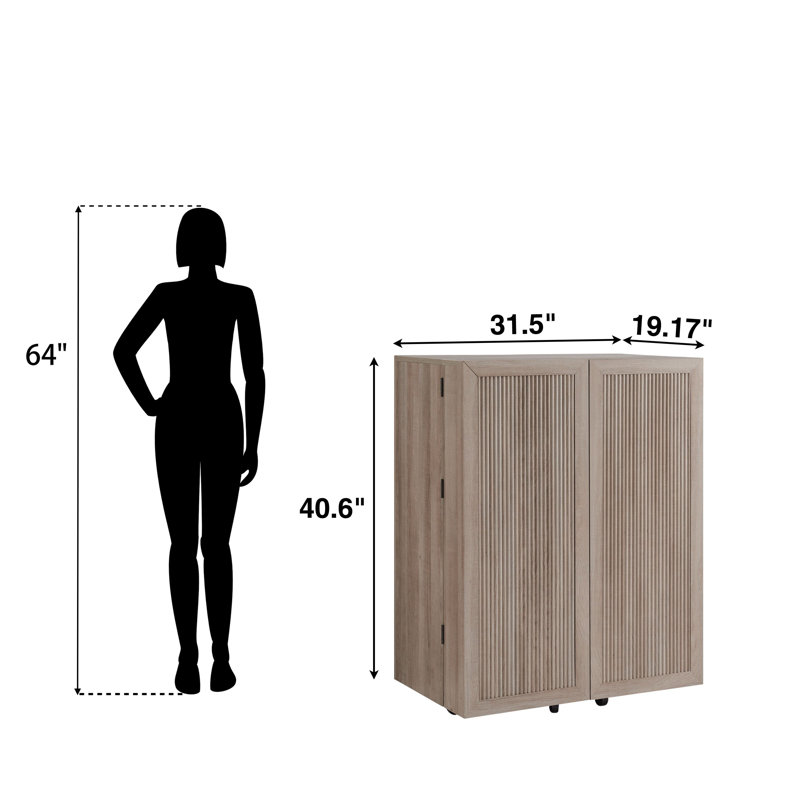 Armoire de bar 31,5 po Yessine, Chêne