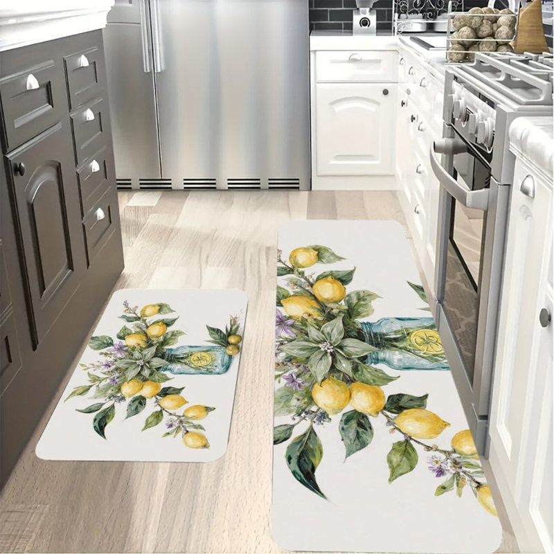 Bouquet de citrons en pot, ensemble de 2 tapis de cuisine