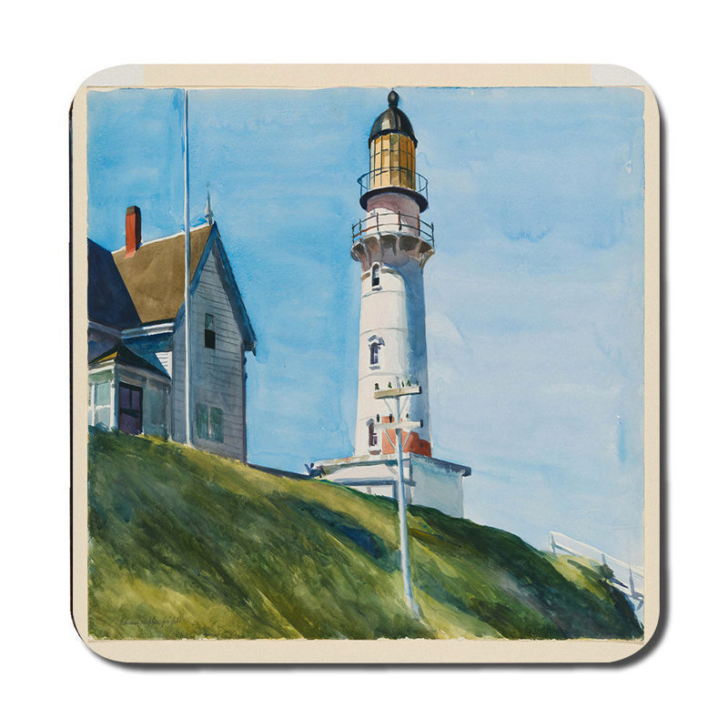 Lighthouse Placemats And Coasters Set With Seaside Landscape