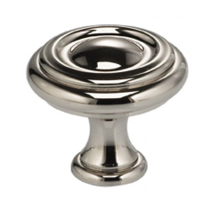 Oversized 1.1875" Diameter Mushroom Knob, 1.19" H x 1.19" W x 1" D, Polished Nickel Plated