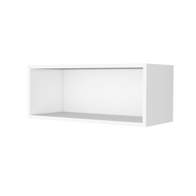 Armoire murale blanche pour le rangement des ustensiles de cuisine - H 12 po x l 30 po x P 12,5 po, panneau de particules, grattoir, contient des épices, des bols et des poches Louche
