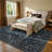 Vintage Floral Vine Washable Navy Blue 8X10 Area Rugs – Non-Slip Soft Low Pile Carpet for Living Room, Bedroom Dining Room & Entryway-647382703-664580709