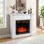 Electric Fireplace - White, 45.6"W X 11.8"D 40"H. Compact For Small Areas, Remote Controlled Flame, Stylish Appearance With White & Space Efficient, Look