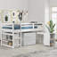 Lit mezzanine bas 3 tiroirs Anne avec commode, bureau et tablettes par Three Posts Baby & Kids-879192457-933203860