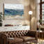 Art abstrait bleu sarcelle, impression sur toile, impression sur toile, prêt à accrocher-848017744