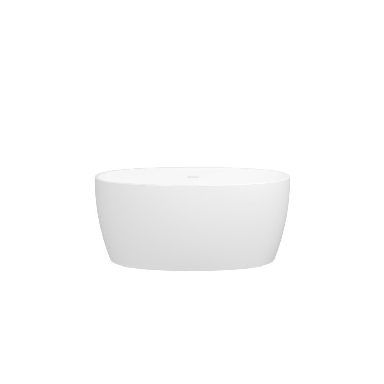55" x 30.9" Acrylic Freestanding Soaking Tub with Chrome Overflow and Quick Drain