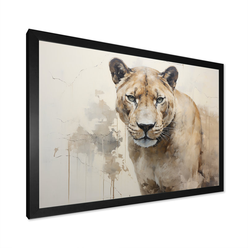 Minimalisme panthère élégante sur toile, Cadre photo noir, H 30 po x l 40 po x P 1,5 po