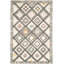 Raeleigh Hand Knotted Wool/Cotton Geometric Rug in Grey/Orange/Ivory-1891845174
