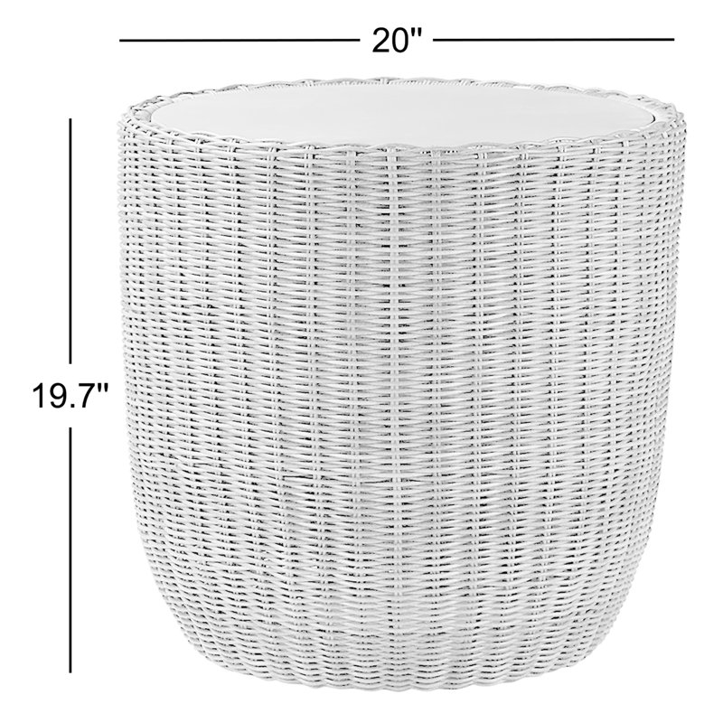 Table d'appoint ronde en acier résistant aux intempéries l 20 po x P 20 po Cambelle, Gris
