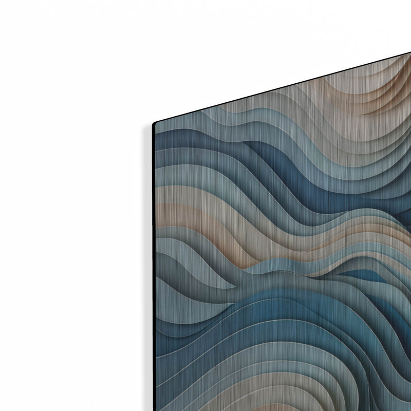  «Waves and Sand Abstract» par Rey Klimt, art mural en métal, 24 po x 24 po, H 24 po x l 24 po