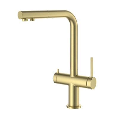 KIBI Circular 2-in-1 Single Hole Pull Out Kitchen Faucet