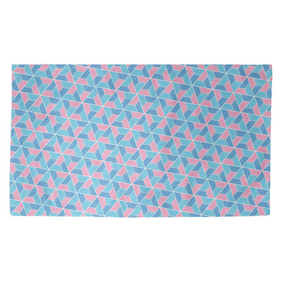 Tapis bleu/rose trapézoïdals Avicia