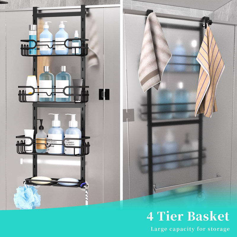 Over-the-Door Bath Caddy, Black
