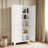 71'' 2 Shapely Doors Cabinet, Metal Storage Cabinet With Doors And Adjustable Shelves, For Bedroom, Living Room, Kitchen-1603736593