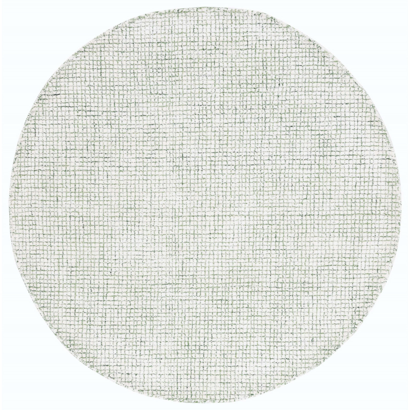 Rowe Ivory Green Hand-Tufted Abstract Rug, Round 6'