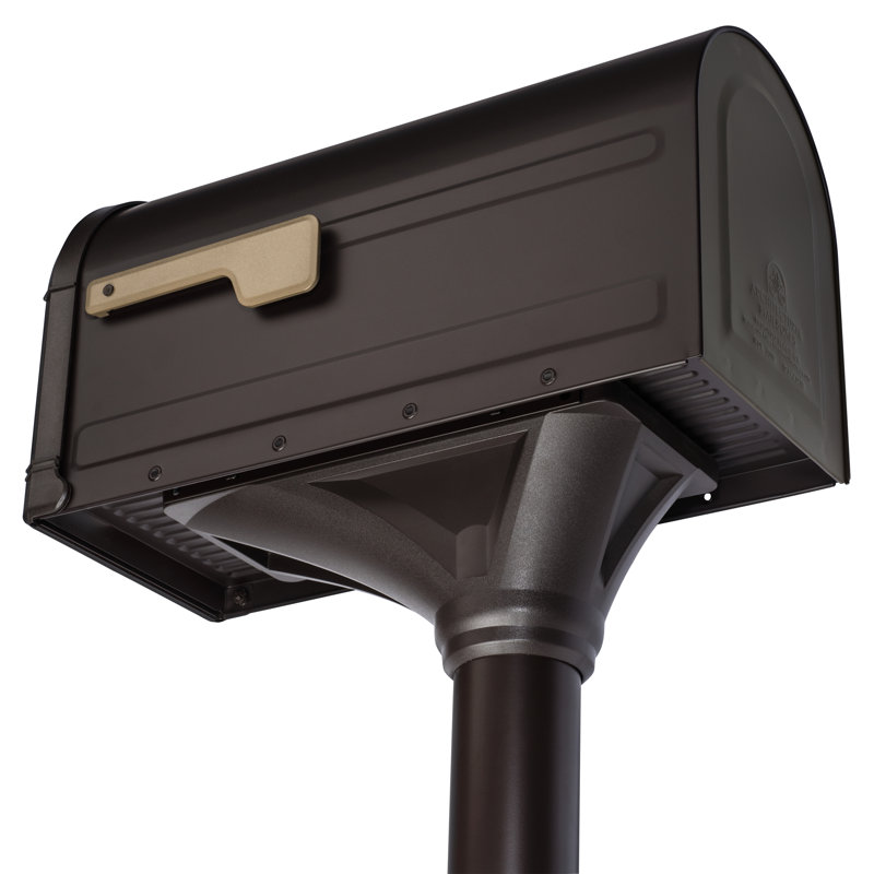 Roxbury Large Rubbed Bronze Post Mount Mailbox with Steel Post