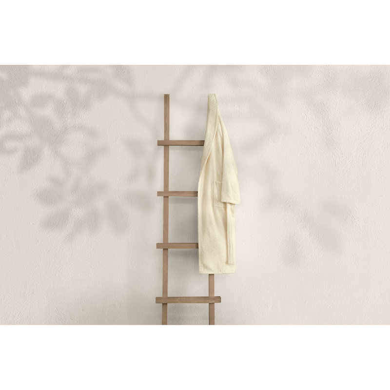 Peignoir 100% coton mi-mollet avec poches, G / TG, Crème