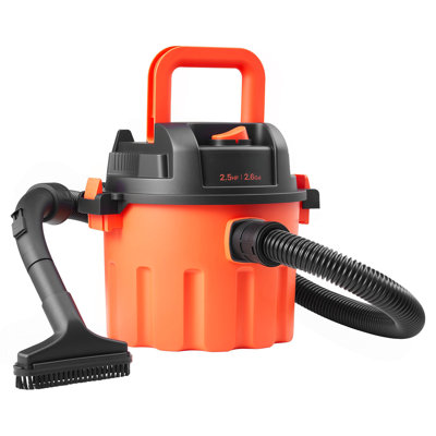 Shop Vac, 2.6 Gallon Dry Shop Vacuum, 2.5 Peak HP Portable with 800W Input Power, Various Nozzles, 1.25in Diameter x 4ft Hose, 9.2ft Cord for Home, Garage, Jobsite, Workshop