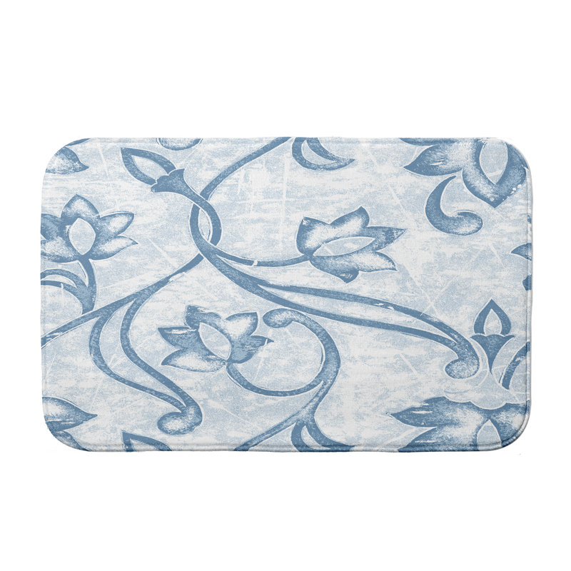 Lowenthal Non-Slip Bath Mat, Blue, 24" W x 17" L