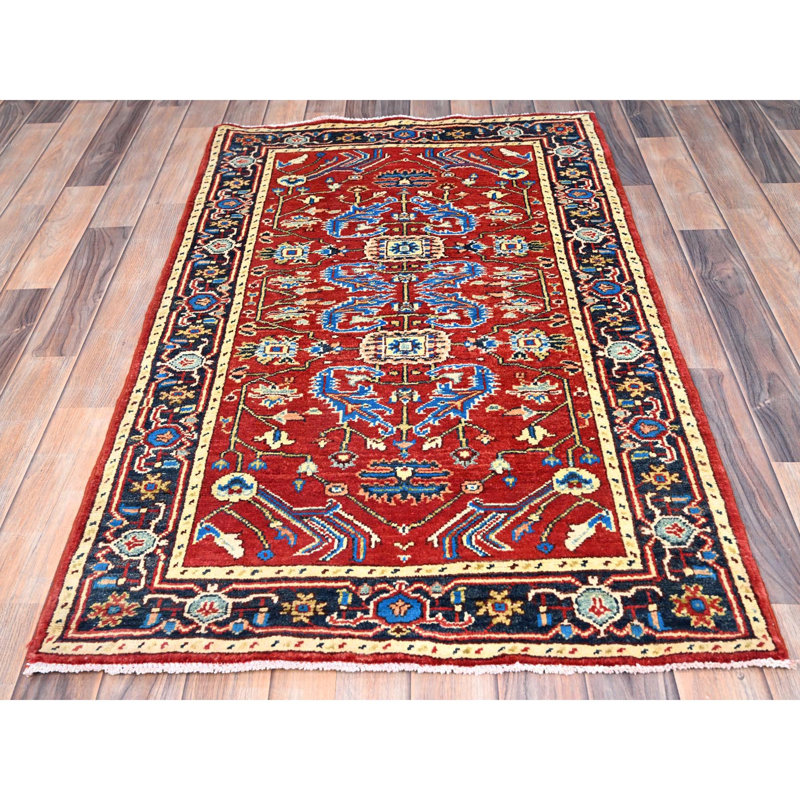 Tapis nouvel âge rectangulaire unique de 2 pi 10 po x 4 pi 7 po Wigburg