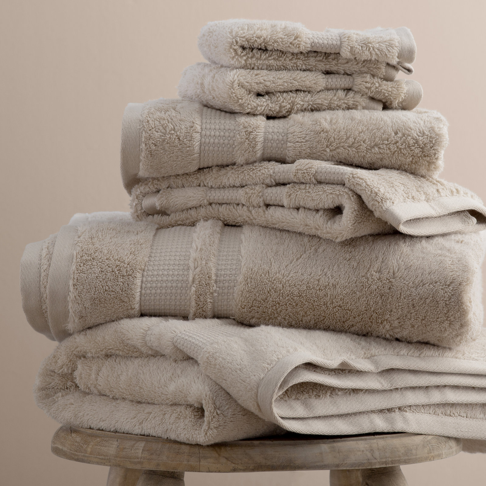 Casswell 6-Piece Cotton Towel Set, Sand