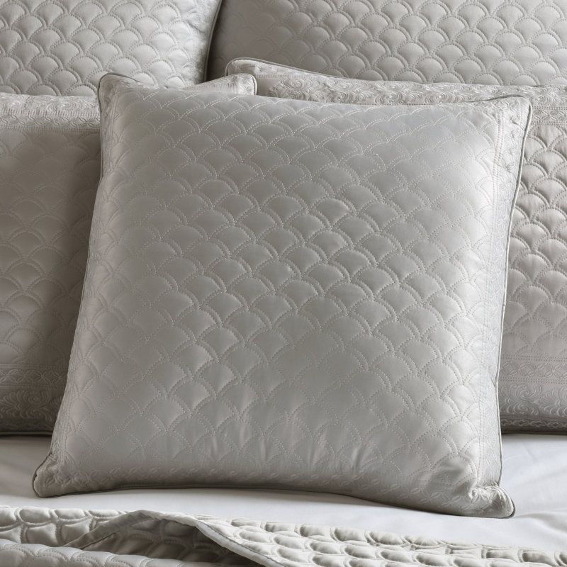 Coussin décoratif carré Lyndon, Argent argent