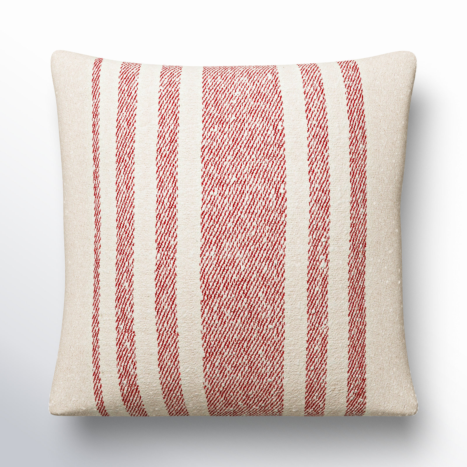Sorden Striped Cotton Throw Pillow, Coral, 20" x 20", Down