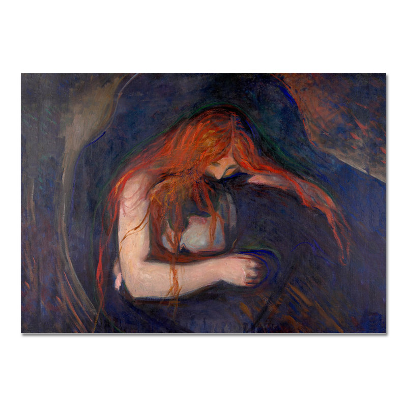 Vampiro by Edvard Munch - Rectangle Painting on Vetro Acrilico Plexi