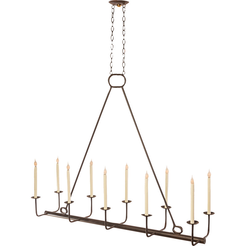 Elongated Round Bar Chandelier