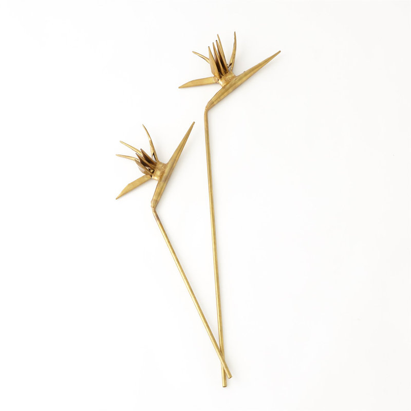 Vintage Parisian Brass Bird of Paradise Decor, 45.5" H