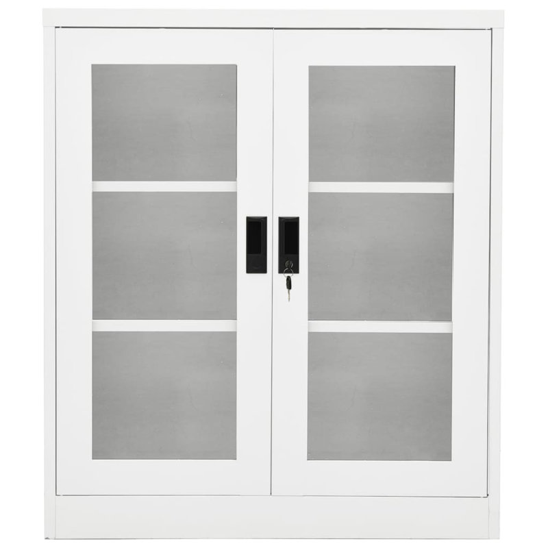 Office Cabinet Steel, White, 35.4" x 15.7" x 35.4"